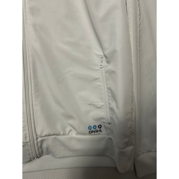 Old Navy White Full Zip Lightweight Track Jacket Long Sleeve Zip Pocket XXL - Picture 5 of 10
